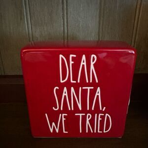 🎅🏻Rae Dunn Dear Santa, We Tried Red and White Ceramic Home Decor New🎄